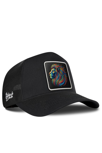 BlackBörk Aslan Logolu Siyah Trucker Şapka