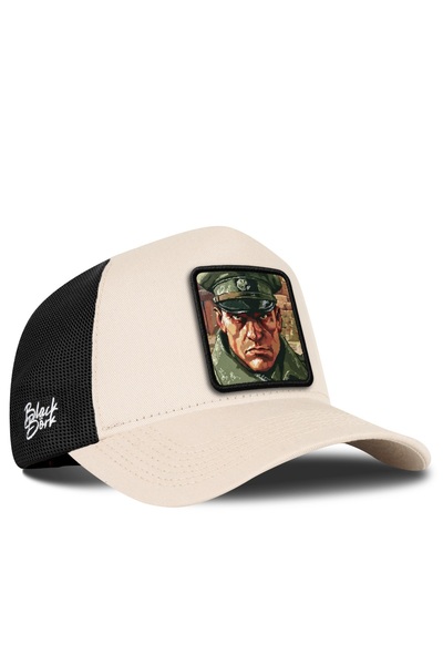 BlackBörk Fighter Logo Beige-Black Trucker Hat