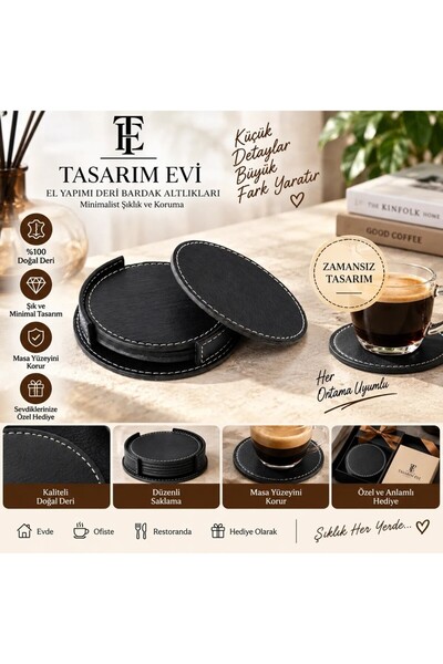 Tasarım Evi فو الجلود كوستر الشاي القهوة شرب كوستر سطح المكتب طاولة مكتبية مل...