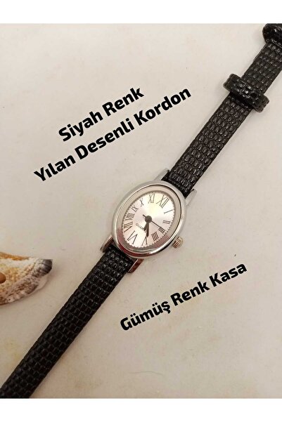 Ricardo Siyah Renk Kordonlu - Gümüş Renk Kasa- Kadın Kol Saati