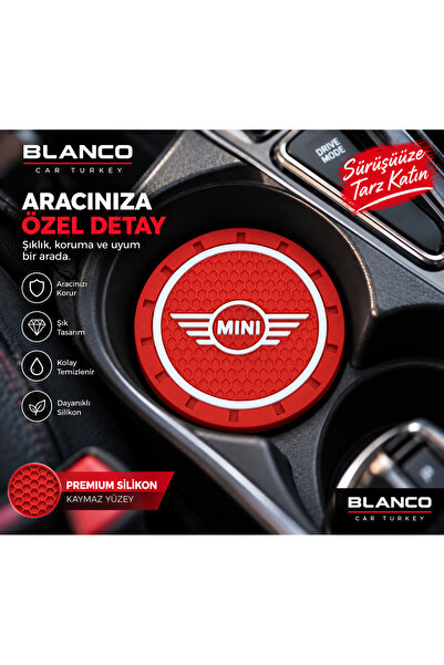 Mini مجموعة كوبر R55-R60 F54-F60 مكونة من قطعتين تحت الكوب بشعار أحمر مقاس 72 مم