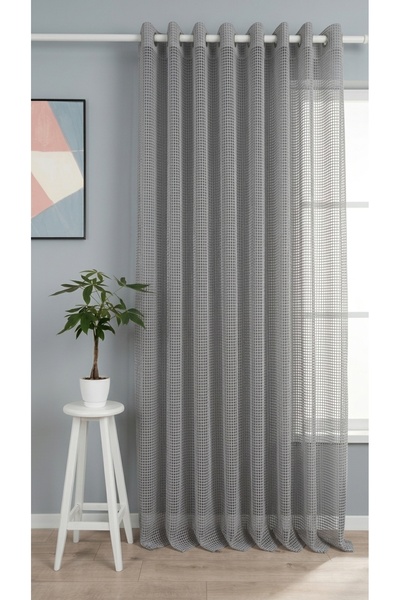 MebelPort Curtain ستارة شبكية من التول على شكل عين الطائر