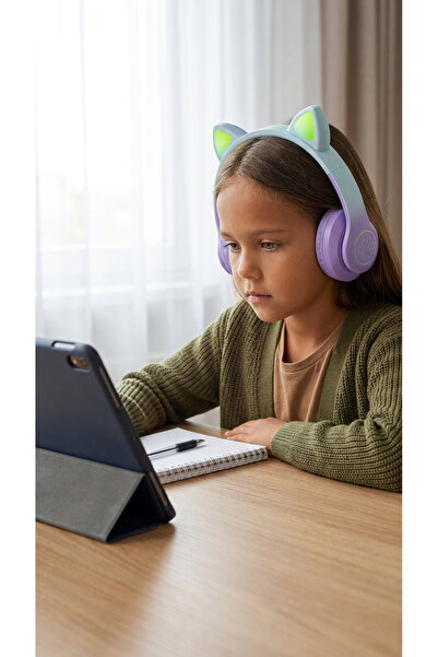 VOOKA Çocuk Bluetooth Kulaklık Kedi Kulaklık Pro 5.0 Akıllı Rgb Led Detaylı Bluetooth Kablosuz