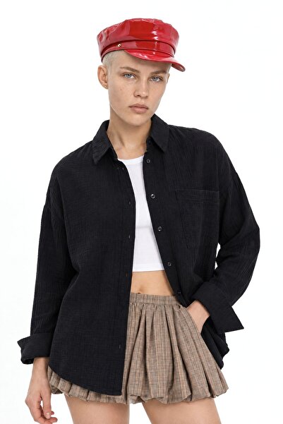 Hiccup Mixray Pocket Detailed Oversize Shirt