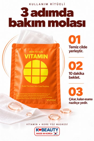 byeolee 5 Pieces Skin Repairing and Renewing Korean Face Mask with Vitamin Extract for Tired Skin 25ml