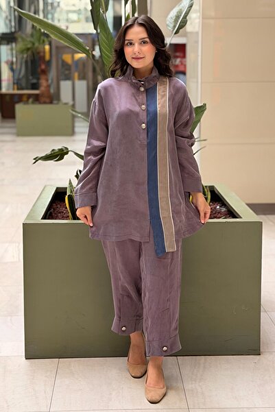 Ghisa Colorblock Şerit Detaylı Tunik Pantolon Takım