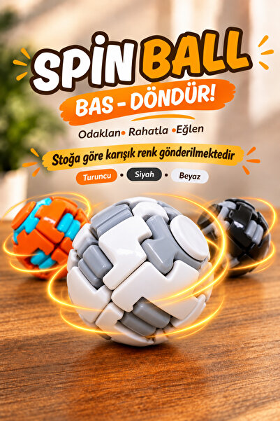 Erbek Spin Ball Bas-Döndür Eğitici Kinetik Stres Topu – Yaylı ve Rulmanlı Sis...