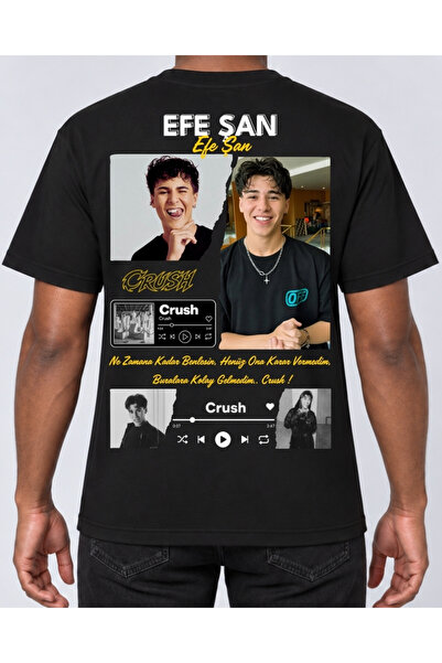 shidumanlar Crush Efe Şan Unisex Bay/ Tişört – Özel Tasarım Baskılı Oversize ...