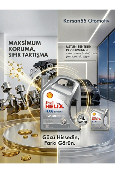 SHELL Helix Hx8 Ect 5w30 C3 Dpf Partiküllü Motor Yağ