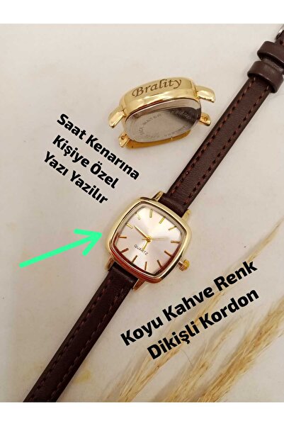 Brality SAAT KENARINA KİŞİYE ÖZEL YAZI YAZILIR - Yeni Moda Kadın Kol Saati ,R...