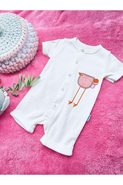 Gleamy HAZELNUT BEBE KIDS BIRD PATTERN STRAPS SHORT SLEEVE SHORTS JUMPSUIT (Z...