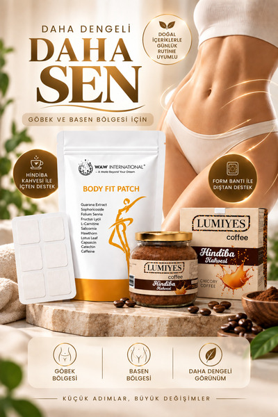 waw international Body Fit Patch 30’lu Göbek Bandı + 100 gr Lumiyes Detox Kah...