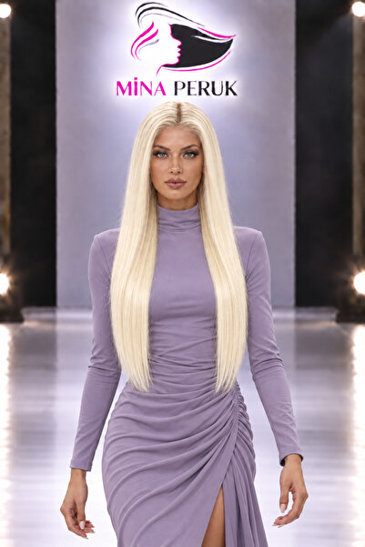 Mina Peruk Gerçek Front Lace Dalgalı Platin Tül Peruk - 65-70cm