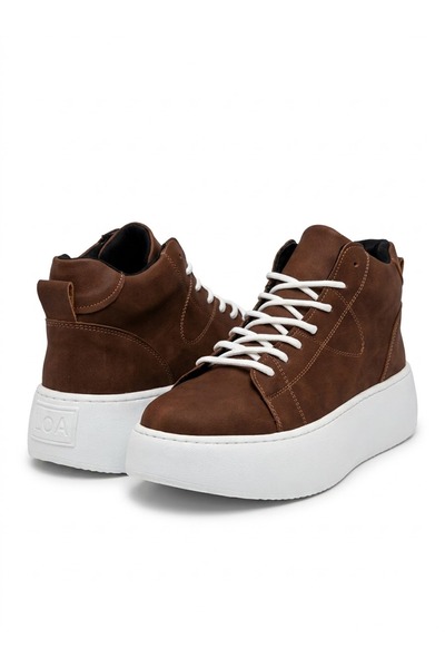 BOA Le10 Lace-Up Men's High Sole Tan Leather Sports Boots