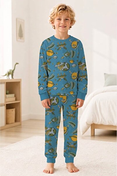 ROSAMİNA Erkek Çocuk %100 Pamuklu Kaplan Macerası Pijama Takımı