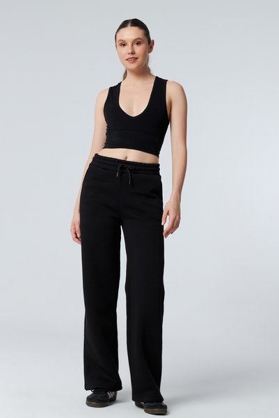 veres Sorane Black Winter Fleece-Lined Sweatpants