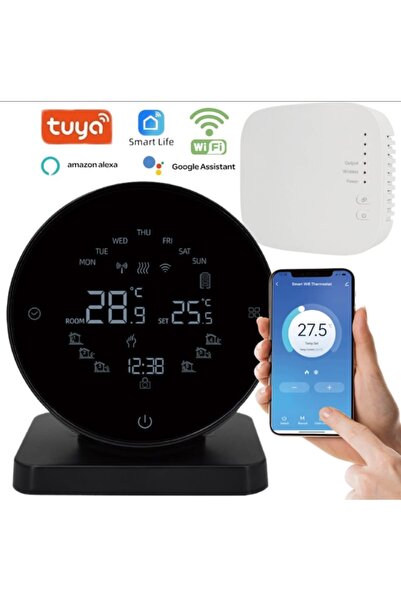 CerCip Termostat Wireless pentru Centrala, Wifi, Tuya APP, USB-C sau Baterii,...