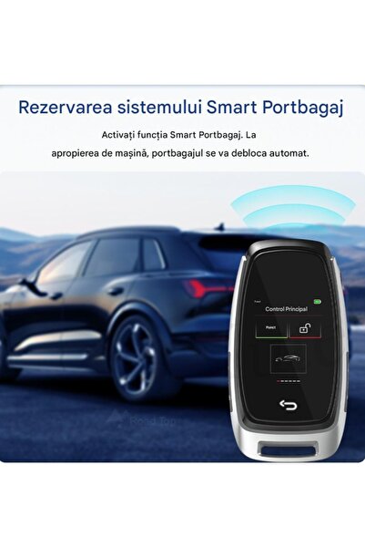 CerCip Cheie Auto Digitala, Activare Keyless Entry, Smart Car Key, Ecran LCD cu touch, 4 Butoane, ,Argintiu