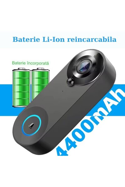 CerCip Sonerie Wireless fara fir, Tuya App, Baterie 6 luni, Live, Incarcare la priza, Senzor de miscare