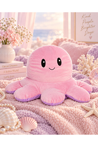 Pufu Toys Sevimli Yüz Değiştiren Yastık Ahtapot