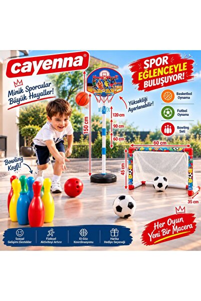 cayenna Uygun Futbol Kalesi + Ayaklı Basketbol Potası Erkek Çocuk Oyuncakları...