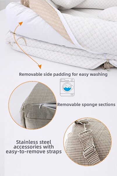 Umaybebek حقيبة Umay مع سرير محمول للارتجاع وBabynest وحقيبة أم، لون بني منسوج