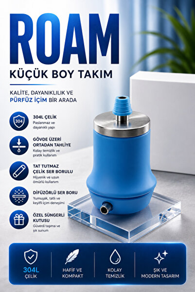 perfectmegastore Amotion Roam Nargile Takımı 304L Paslanmaz Çelik Küçük Boy D...