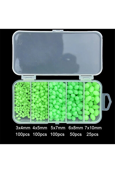 Choice green 375Pcs/Set Night Luminous Fishing Hard Beads Soft Worms Glow Sea...