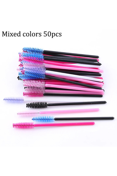 Choice11 08 50pcs Eyelash Brushes Reusable Mascara Wands Applicator Spoolers ...