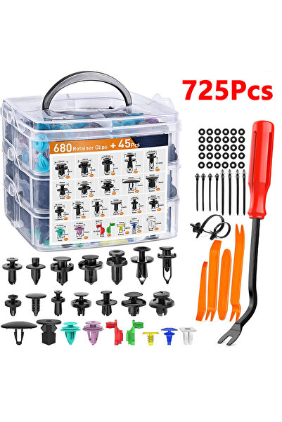 Choice 725PCS Clips Kit Auto Fastener Clips 680Pcs Car Body Push Retainer Pin...
