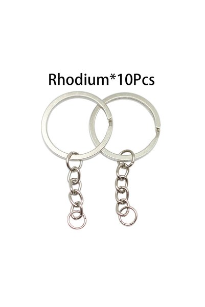 Choice Ring 25mm White K 10 pcs 30mm Polished Gold Long Round Split Keyrings ...