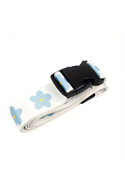 Choice1 Blue Travel Luggage Plastic Buckle Strap, Floral Print Adjustable Lug...