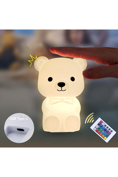 wayawaa Cartoon Bear Night Light, Nursing Light, Touch Control, Desk and Nigh...