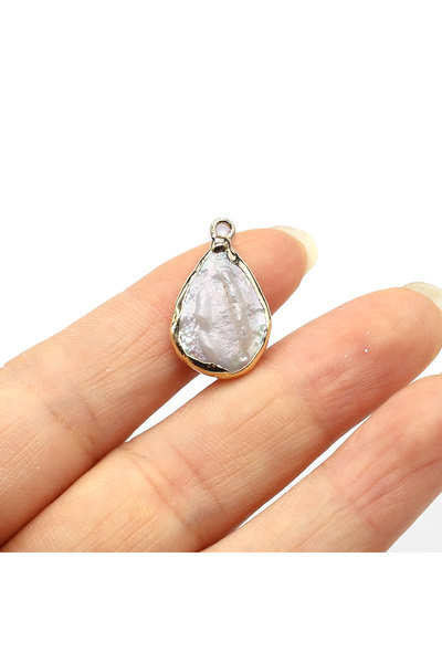 Choice BROWN 16x25mm Teardrop Shaped Gold Color Wrapped Pendant Natural Fresh...