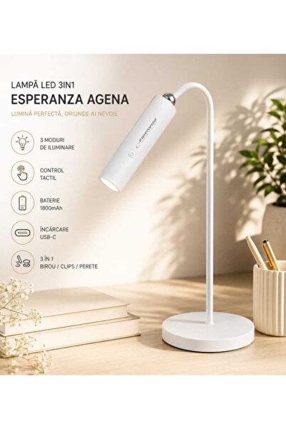 ESPERANZA LED Desk Lamp, 4000K, 200 lm, multifunctional, Touch, 3 lighting mo...