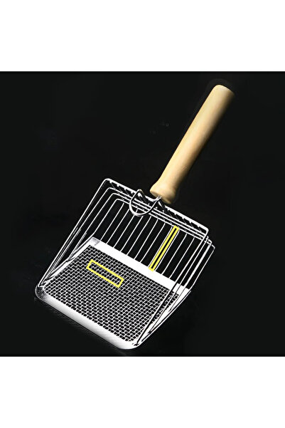 Choice Silver Cat Litter Shovel Stainless Steel Wooden Handle Easy To Rust Wa...