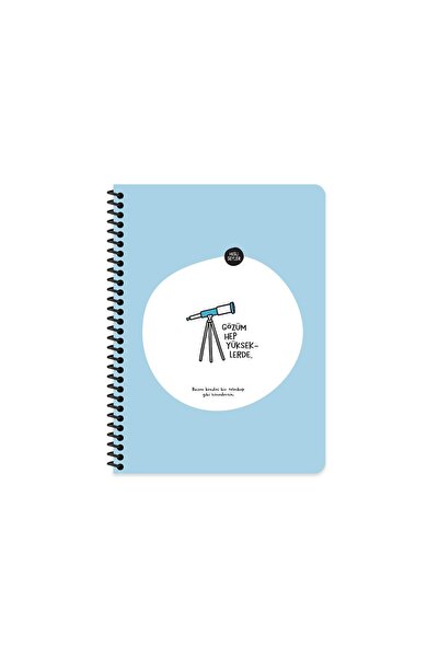 Hisli Şeyler Kareli Spiralli Stickerli Defter Gözüm Yükseklerde 16,5x22,5