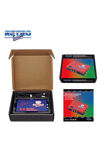 Choice أزرق مع كابل USB RetroScaler2x محول AV إلى HDMI® ومضاعف خطوط لأجهزة ال...
