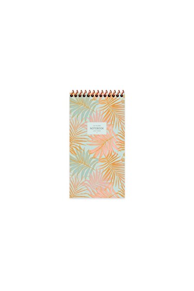 KESKİN COLOR 10X19 Spiral Cardboard Cover Striped La Plume Leaves Notepad - O...