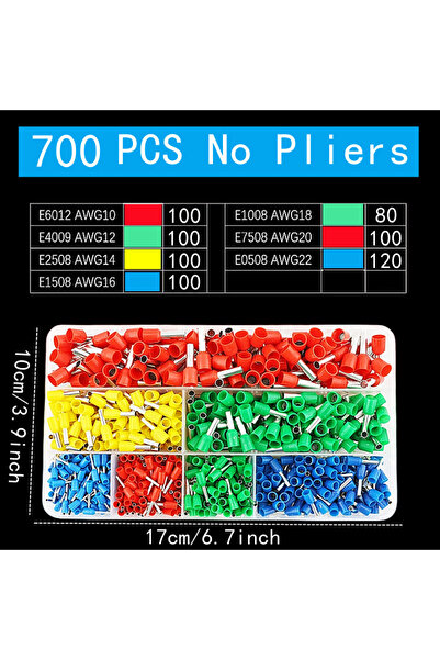 Choice 700pcs-No Pliers VE Tubular Crimping Terminal,Multiple Crimping Termin...