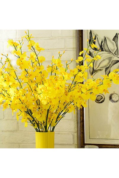 Choice Yellow Yellow Simulation Flower Dancing Orchid Decoration Fake Flower ...