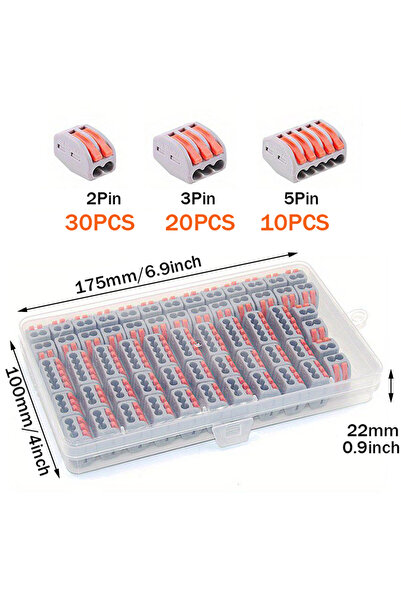 Choice 60PCS 55pcs Quick Wire Connector,Fast Wiring Push in Lever Connectors ...