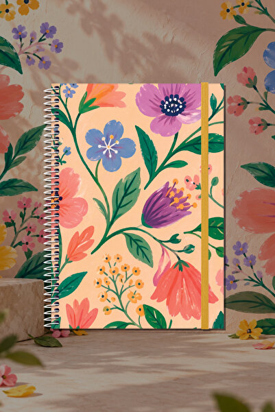 Le Color Bloom Garden Spiral Notebook Lined Salmon 13X18Cm