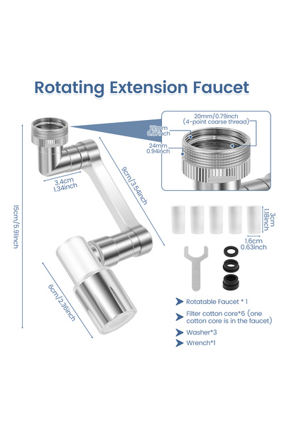 Choice1 Style 1 Stainless Steel 1080°Swivel Robotic Arm Swivel Extension Fauc...