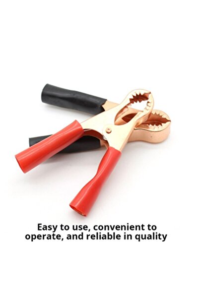 Choice 75mm copper black red 2pcs 50A Toothed Small Large Crocodile Clip Batt...