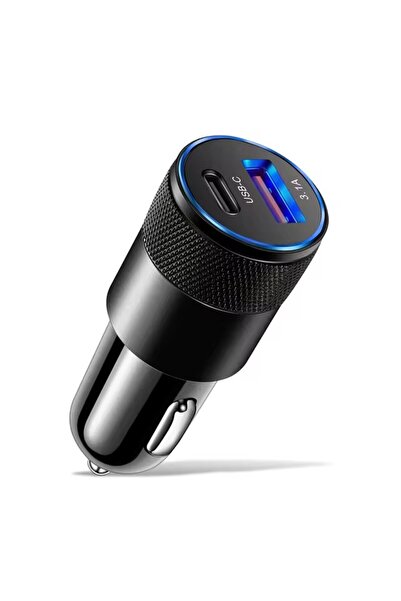 Choice شاحن سيارة USB أسود بقوة 66 واط من النوع C للشحن السريع، محول هاتف لشا...