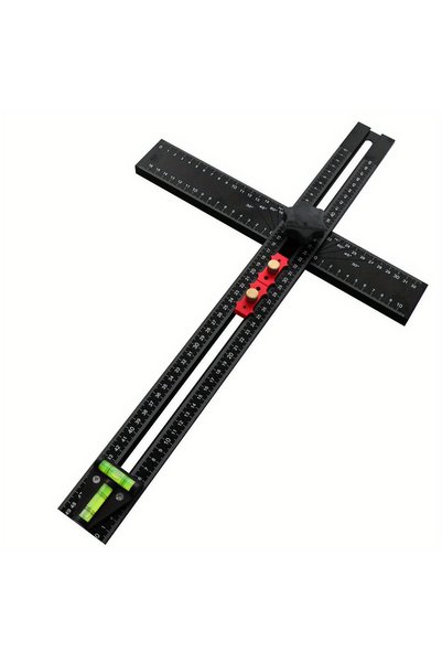 Choice 1pc 1 Set Adjustable 2-in-1 Drilling Drywall Positioning Square Ruler,...