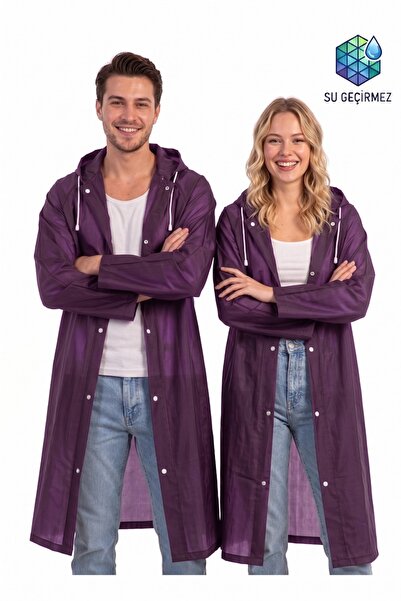 Dream Plus Unisex Purple Waterproof Imported Fabric Raincoat