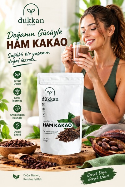 Dükkan Bodrum 250gr Glutensiz Ham Kakao Tozu / Raw Cacao Powder - Katkısız & ...