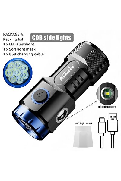 Choice black X88-Blue-COB 6500k 8x P35 Led High Bright Mini Palm Small Flashl...